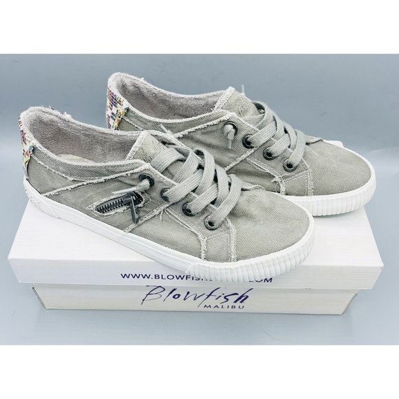 Blowfish Malibu Shoes - Blowfish Malibu Women's Fruit Sneaker Wolf Gray Smoked Vegan Sz 8 Canvas Weave